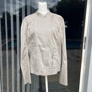 Armani Exchange Light Taupe Zip Moto Jacket